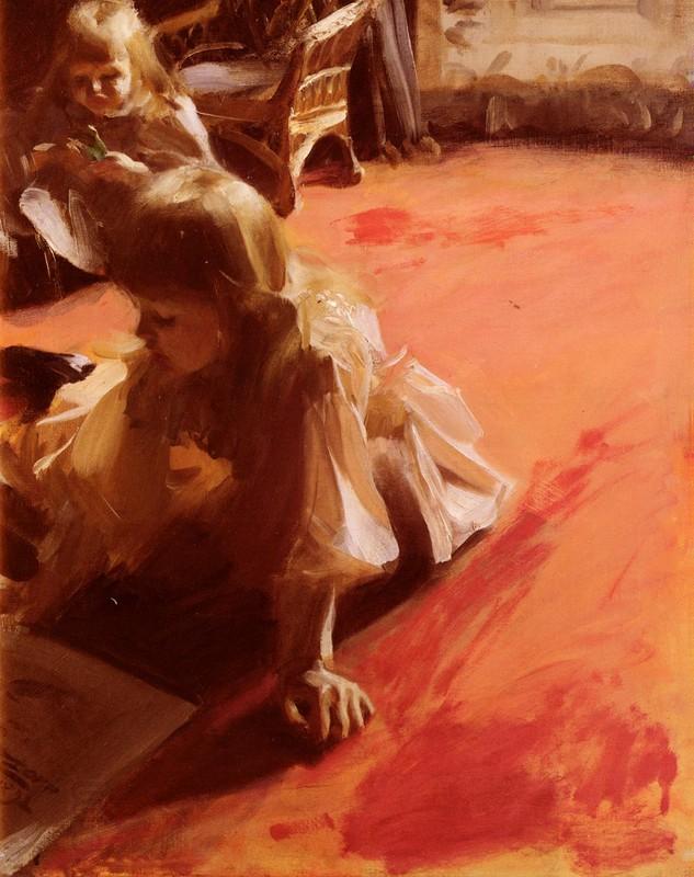 Anders Zorn A Portrait of the Daughters of Ramon Subercasseaux oil painting picture
